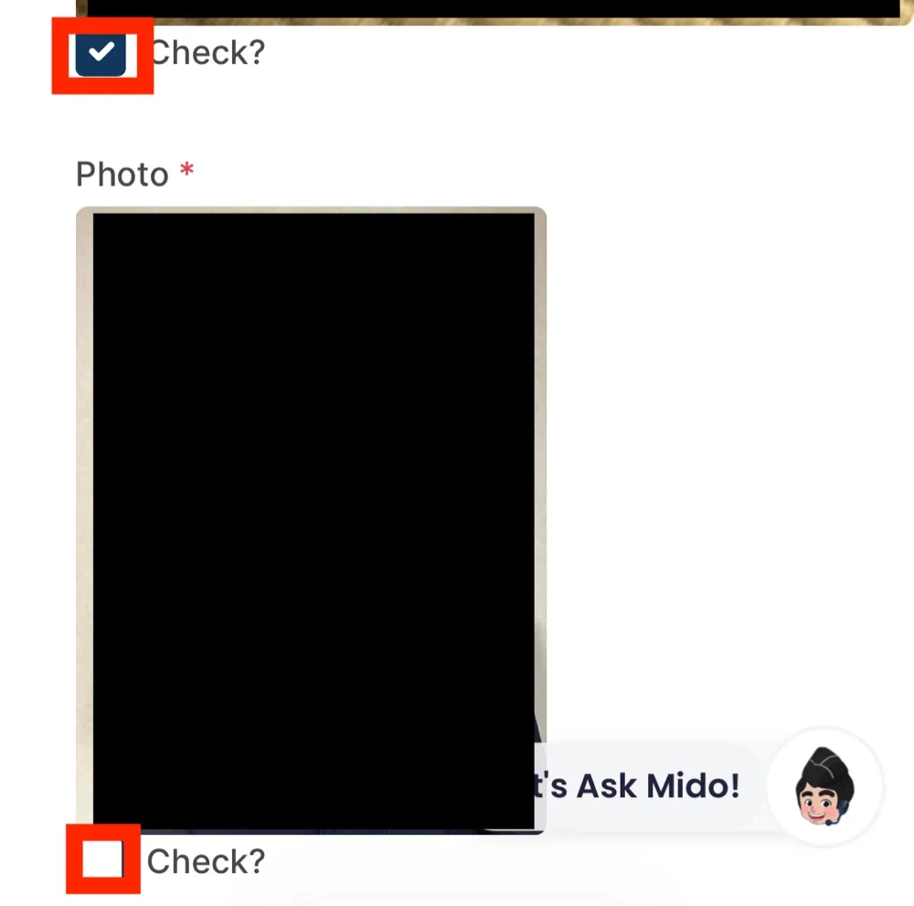アップロードした画像の下にある小さなチェックボックスを赤枠で示した画面